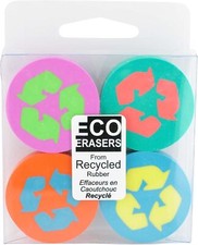 Made By Humans Eco Erasers Round Set of 4  598 ,Other School Supplies