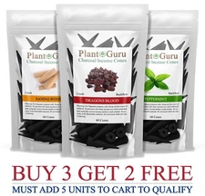 60 Jumbo Charcoal Incense Cones  2" BACKFLOW Bulk Waterfall Burner Holder Censer