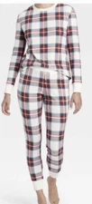 New $25 Stars Above Tartan Plaid Thermal Pajama 2 Pc. Set Size XXL