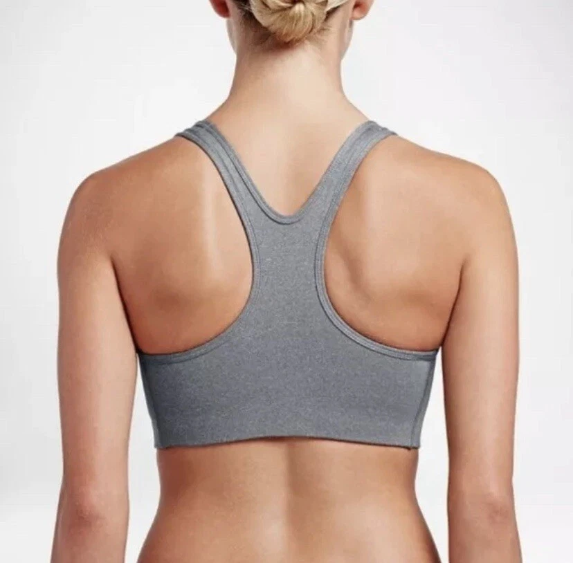 NWT NIKE PRO Women DRI-FIT Medium Support Sports Bra-Gray 375833-091 Medium - Image 2 of 2