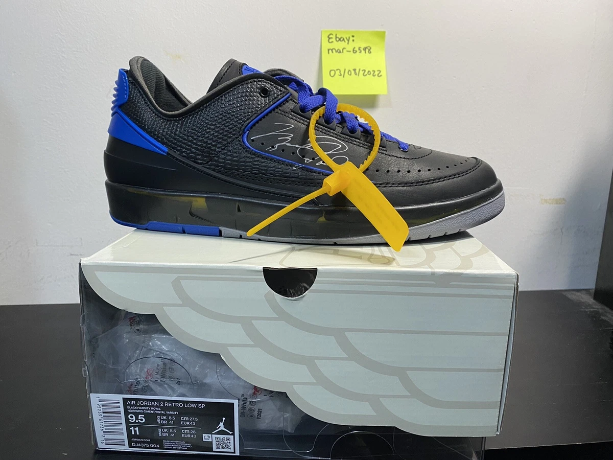 NEW Nike Air Jordan 2 Retro Low SP Off-White Black Blue [US 9.5] DJ4375-004