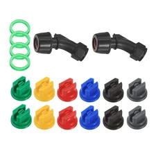 2-Set Sprayer Nozzle Kit, 110 Degree 0.15-0.6mm Pore Flat Fan Spray Tips 12Pcs