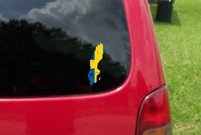 2 (PCS) Sweden  Outline Map Flag  Decals Stickers Full Color/Weather Proof