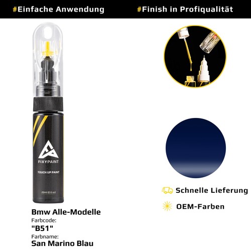 Lackstift für Bmw Alle Modelle Code: B51 San Marino Blau - Bild 8 von 10