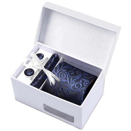 Mens Unique Quality Fashion Pattern Stripe Ties Handkerchief Cufflinks Gift Box - Picture 37 of 115
