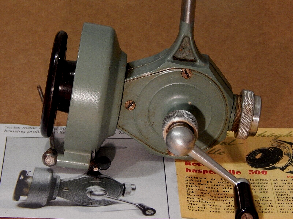 Early 50's ABU vintage Record 500 half-bail Swiss-made spinning