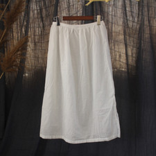 Lady Cotton Petticoat Skirt Midi Soft Half Slips A-line Underskirt Casual Plain