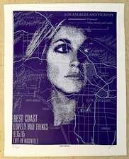 Best Coast - Poster Silkscreen Sharon Tate - Nashville 2015 - Print Mafia