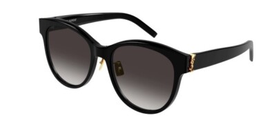 SAINT LAURENT★SLM107 K 004 Black (Grey) Saint Laurent SL M107/K 004 Black/Grey Polarized Round