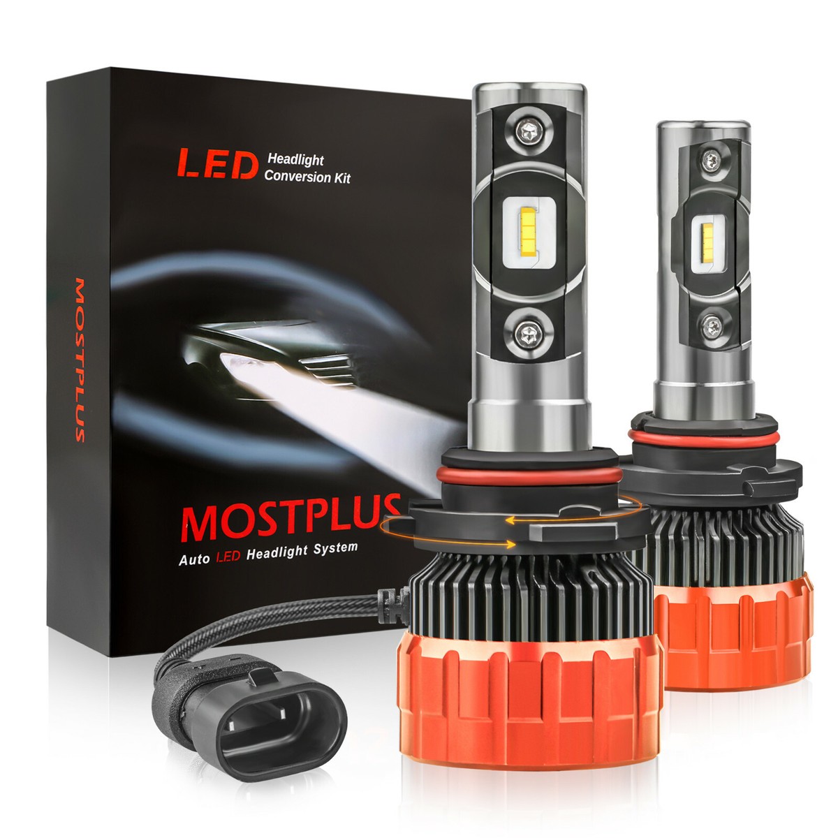 MOSTPLUS 9006 HB4 80W 8000LM LED Headlight w/ TX1860 Chip 6000K