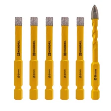 6pcs/set Diamond Drilling Quick-fit Bits Hole Saw Porcelain Marble Tile Cut Tool