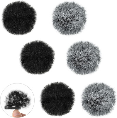 6 Pack Lavalier Microphones Windscreen,  0.2/0.4 Inch Lapel Furry Microphone Muf