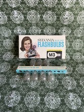 Vintage Lot Of 7 Sylvania Blue Bulbs Dot Flashbulbs M2B NOS With Original Box