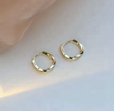 Gold Metal Hoop Earrings for Women. Perfect Gift for Her. Brand New