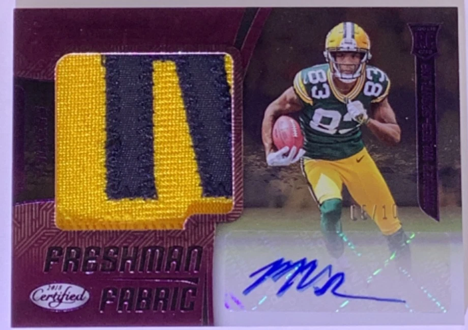 2018 Panini Certified Freshman Fabric Signatures Marquez Valdes-Scantling  /10 - Image 2 of 3