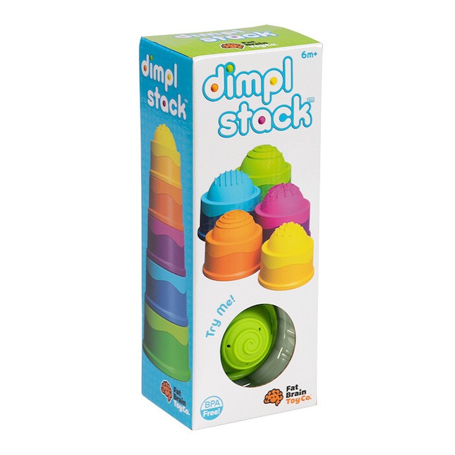 Fat Brain Toys Dimpl Stack Baby Sensory Toy 6m + Developmental Stacking