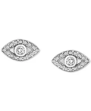 Giani Bernini Sterling Silver Cubic Zirconia Evil Eye Stud Earrings NWT $75 MSRP