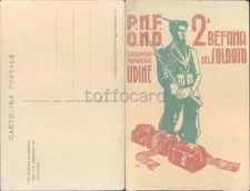 PROPAGANDA WW2-PNF OND 2 BEFANDA DEL SOLDATO UDINE-pieghina d'angolo- D9-149
