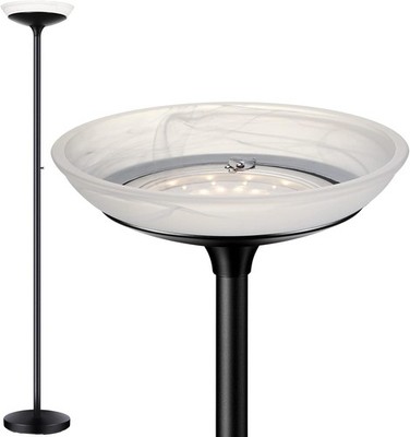 Torchiere Floor Lamp 30W Super Bright LED Standing Lamp Stepless Dimmable Pole
