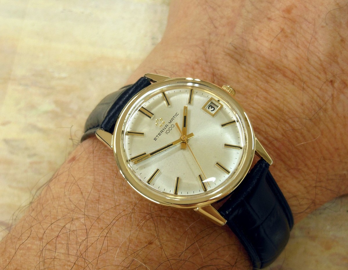 1960's Vintage ETERNA.MATIC 1000, Automatic, date, Serviced with Warranty View 6