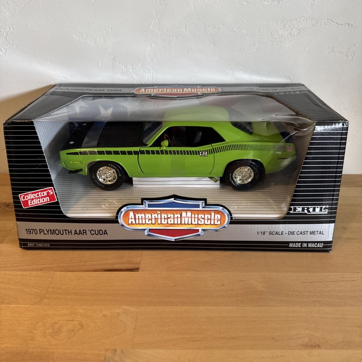 1970 PLYMOUTH AAR 'CUDA ERTL AMERICAN MUSCLE Green 1/18