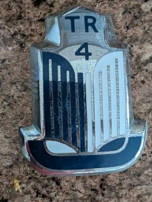 61'-65' Triumph Tr4 Open Book Hood Emblem Badge Medallion with Spire Nuts
