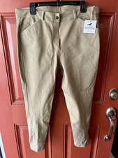 NEW SmartPak Piper Classic Show Breeches Mid-rise Knee Patch Women’s Tan 38