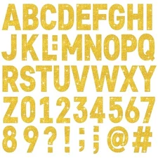 24 Sheets Large Letter Stickers Big Font 282 Pcs Glitter Alphabet 4 Inch Gold