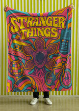 Retro 80s Supernatural Town Inspired Cozy Flannel Blanket