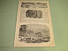 ORIGINAL COMPLET 25/02/1865 HARPERS HEBDOMADAIRE GUERRE CIVILE JOURNAL CAMPAGNE DE PRINTEMPS