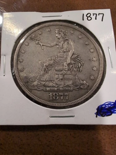 1877 Trade Dollar VG+ Condition 90% Silver US Coin Rare