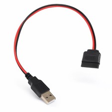 Aukson P52 USB to SATA 15-Pin Power Adapter Cable 30cm Black Plug and Play