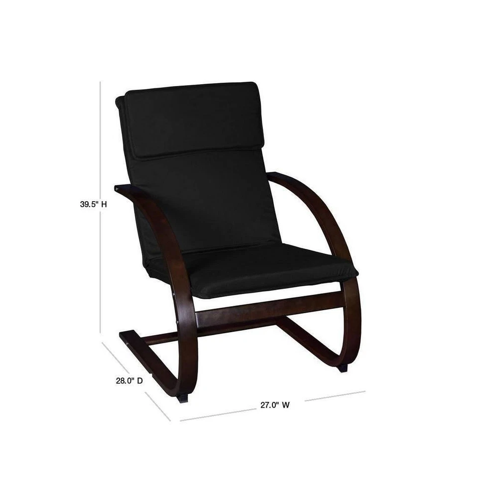 Silla reclinable Regency Baha Mocha nogal/madera curvada negra Foto 3 de 4