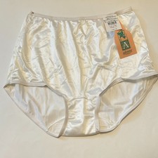 Vintage NWT Adonna Nylon Brief Size 8 JC Penny Panties Granny Shiny Satin White