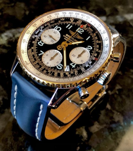Breitling Navitimer D23322 Chronograph Date 18K Gold Steel 42MM Men's Automatic