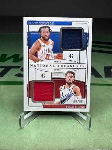 2024-25 National Treasures Jalen Brunson, Trae Young Matchups Dual Game Used /99
