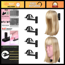 Wig Holder Stand Set - 4pcs Mannequin Head Display, Wall Mount Metal Rack for St