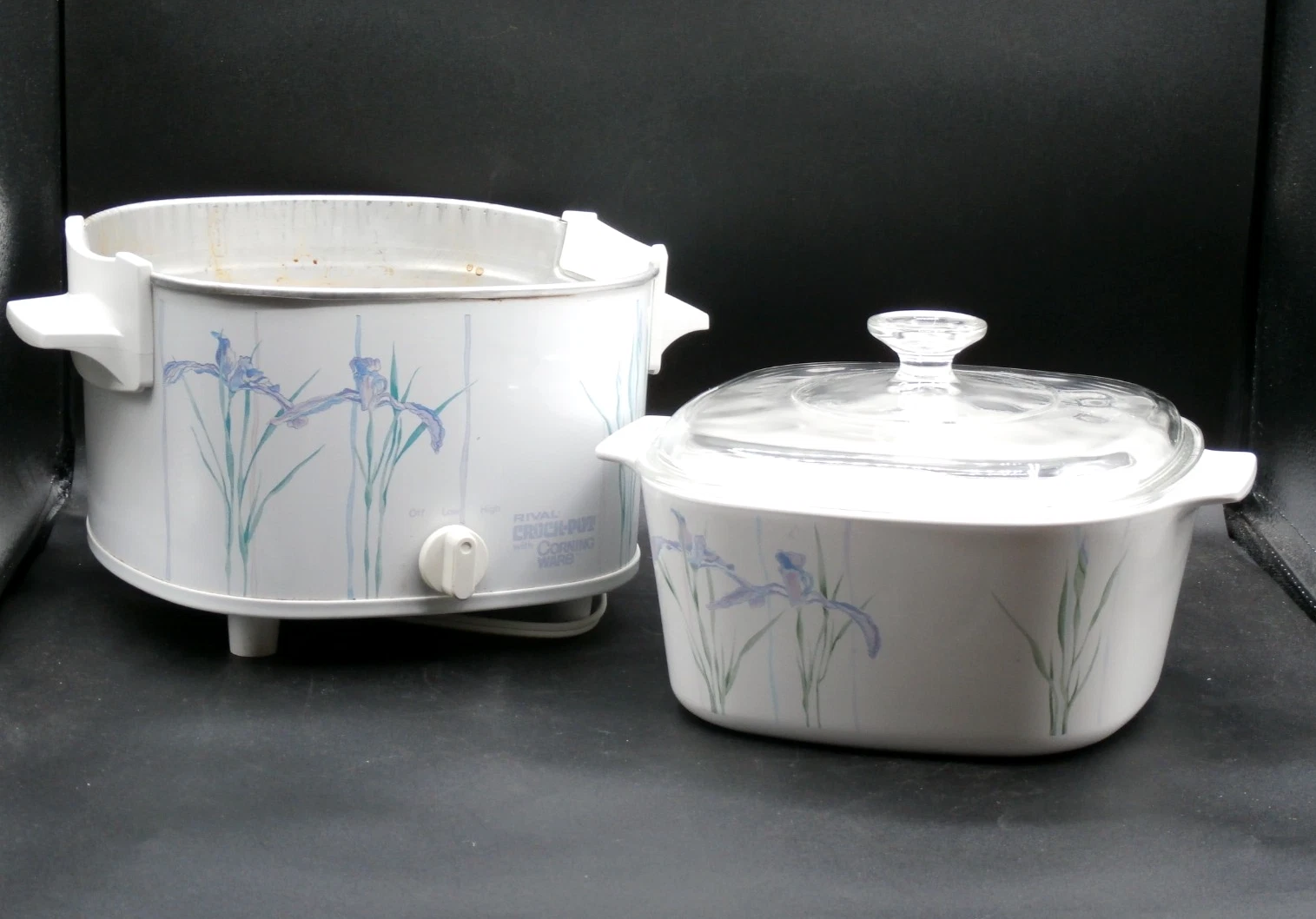 Rival Crock Pot SHADOW IRIS Corning Ware 3 Liter Casserole Insert w/ Lid WORKS!!