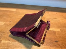 alte Handtasche antik Leder rot 40er Damenhandtasche