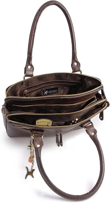 Catwalk Collection Handbags Handtasche (Leder / braun / HBT=26x34x15) - Bild 4 von 4