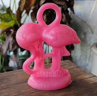 FLAMINGO PAIR FLAMINGOS Busch Gardens Florida Souvenir Mold a Rama Pink Figure