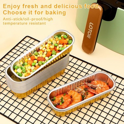 5 Pcs Disposable Aluminum Foil Tin Box,Cute Mini Loaf Pans Dessert Baking