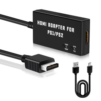 Mcbazel PS1/PS2 HDMI Adapter, 480p/720p PS2 Konverter mit 4:3/16:9