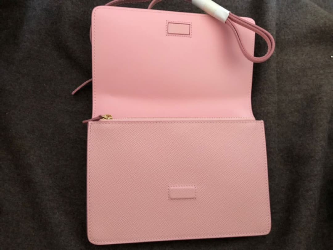 Smythson Panama Wallet Bag Pink Calf Leather with Protective bag ship From JAPAN image 3