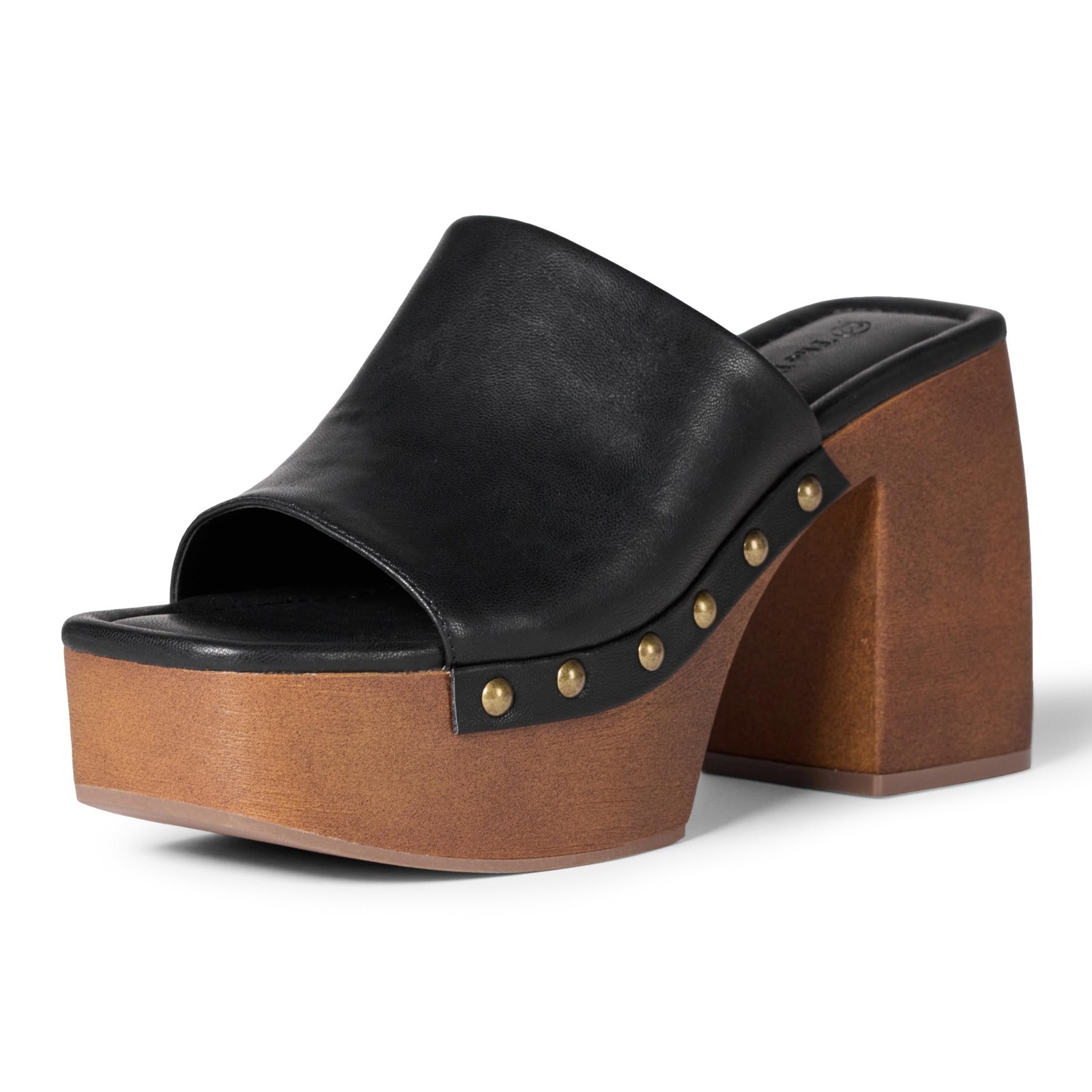 The Drop Women's Millie Platform Open Toe Mule, Black, Size 7.5