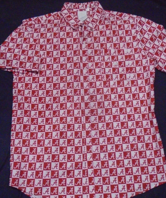 Dyme Lyfe Alabama Crimson Tide Logo Button Up Short Sleeve Shirt Size Large