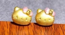 gold plated hello kitty earrings