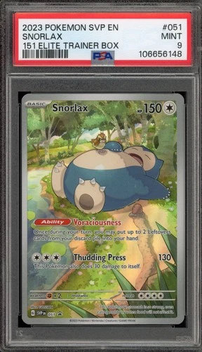 Pokemon Snorlax 151 MEW EN ETB Promo SVP EN 051 PSA 9 Mint