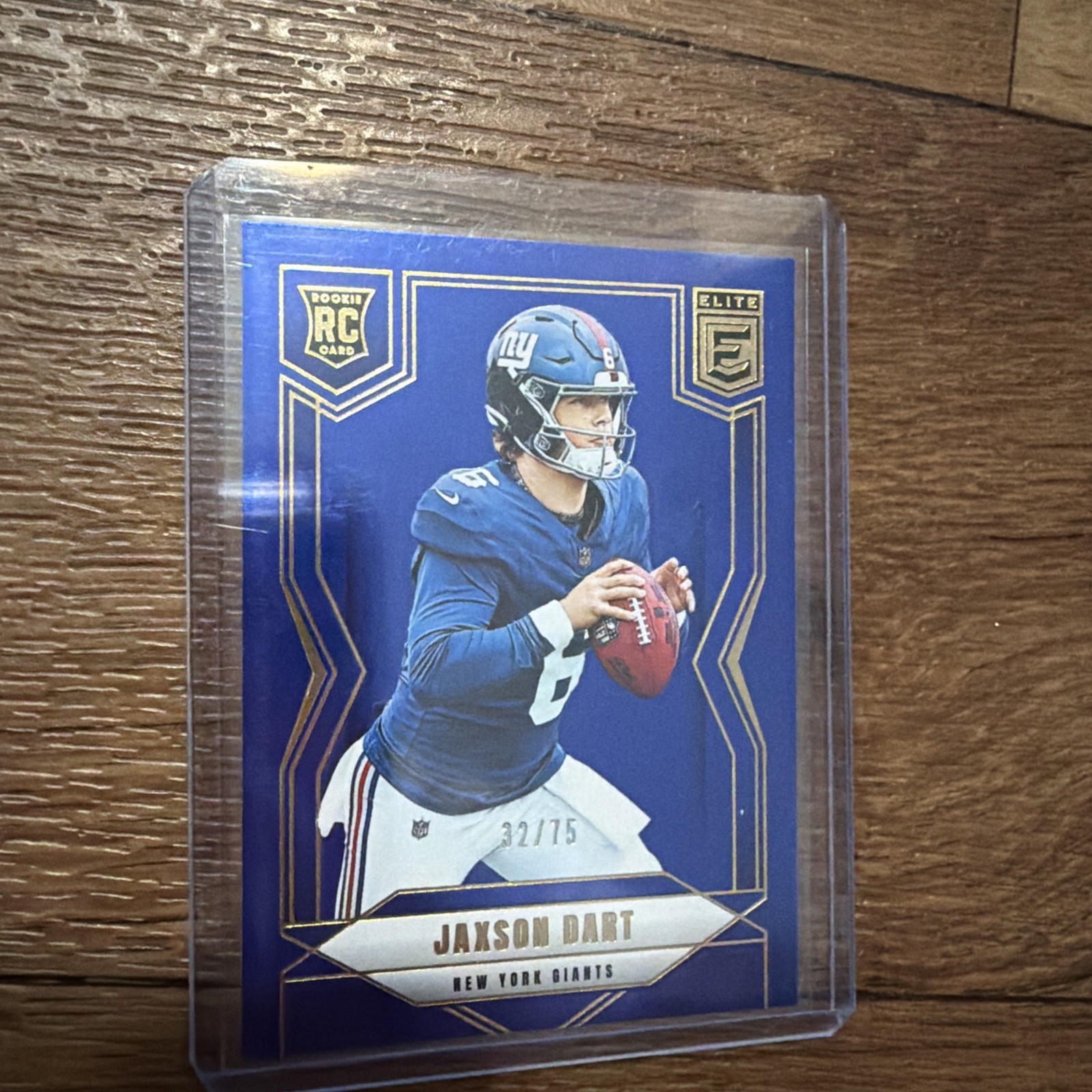 2025 Panini Donruss Elite Jaxson Dart #103 Blue /75 SSP Color Match RC Giants