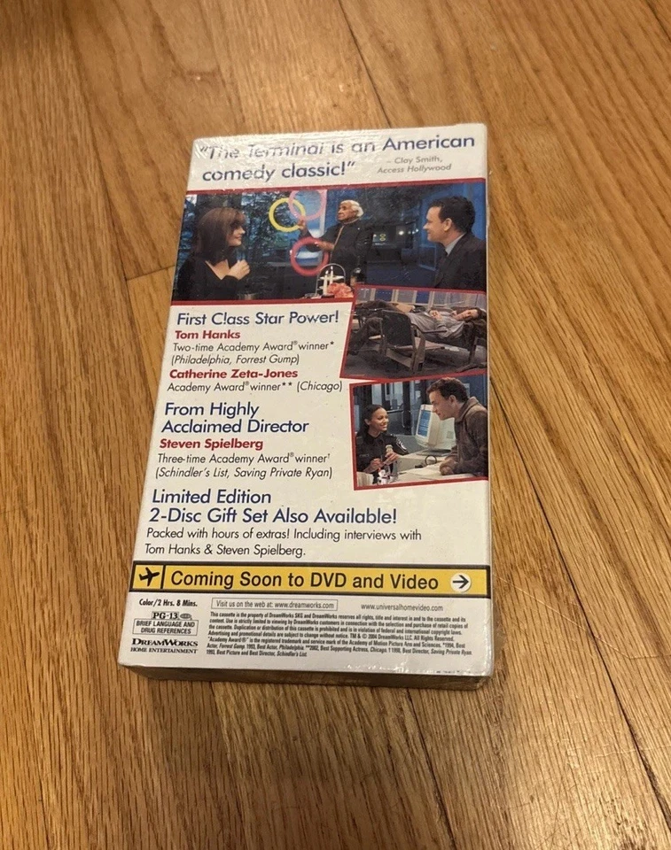 The Terminal VHS 2004 Tom Hanks Screener Promo Tape New Sealed Watermarked Rare - Image 2 of 4